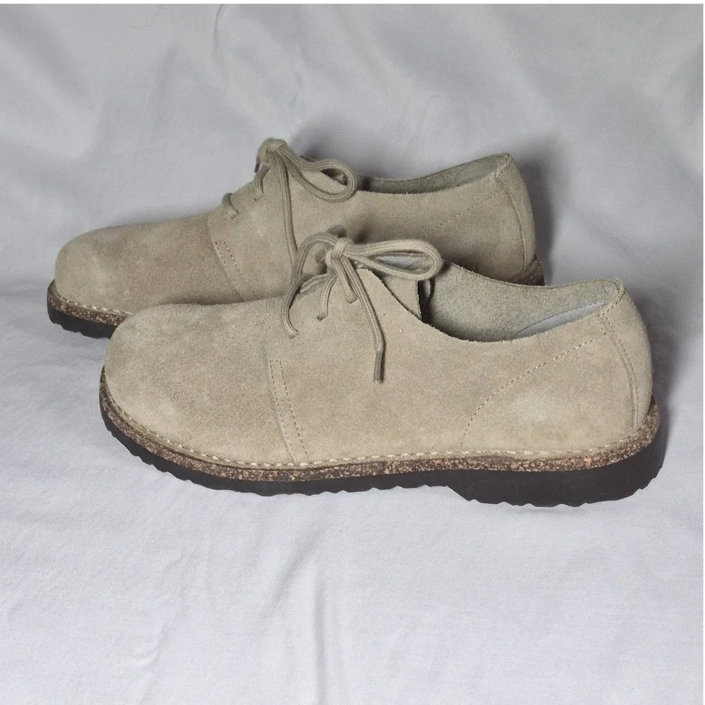 NEW Birkenstock Uppsala low top faded khaki suede lace up oxford shoes 41 mens 8